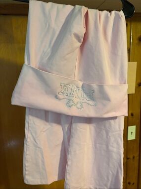 PINK Victoria's Secret X Love Shack Fancy Flared Fold Over Yoga Pants